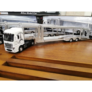 تریلی حمل خودرو سفید مدل بنز آکتروس 1:50 Trailer Model Benz Actros_اسباب بازی